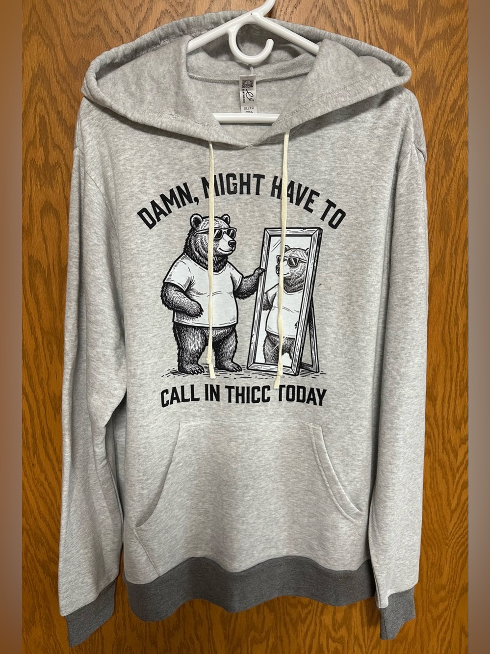 Black Bear Humor Graphic Pullover Hoodie - NIP
